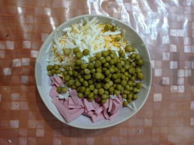 Salotas „Dnepras“ su kopūstais ir dešrelėmis Žingsnis 4