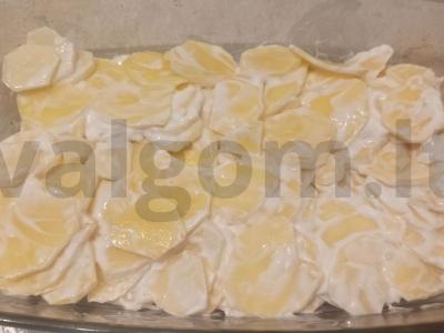 Bulvės su grietine ir sūriu Žingsnis 3