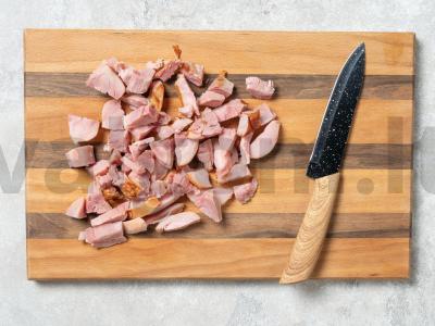 Žirnių sriuba-pyragas su rūkytais produktais Žingsnis 6