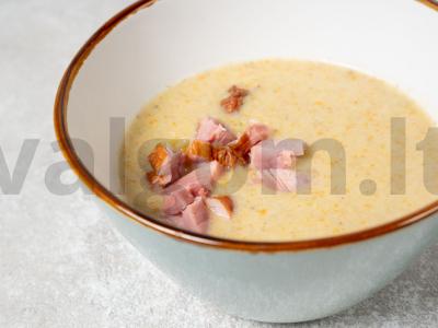 Žirnių sriuba-pyragas su rūkytais produktais Žingsnis 9