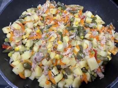 Daržovių mišinys su troškiniu Žingsnis 3