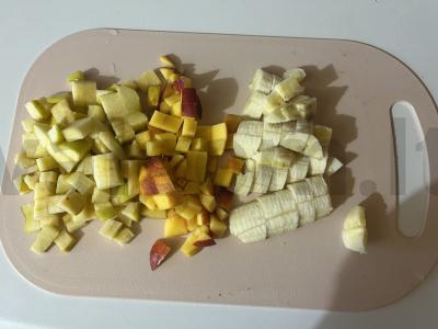 Sezoninis džemas iš vaisių su juodąja serbentu Žingsnis 1