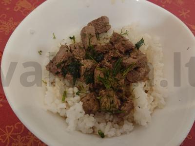 Jautienos kepenys su ryžiais pagrindine nuotrauka