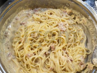 Spagečiai a la karbonara vakarienei Žingsnis 6