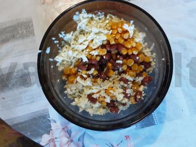 Salotos su raudonaisiais pupelėmis ir sausainiais Žingsnis 1