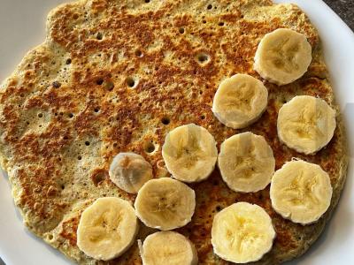 Avižų blynas su bananais ir medumi Žingsnis 6