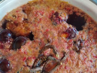 Slyvų kompotas su avietėmis ir citrinžole pagrindine nuotrauka