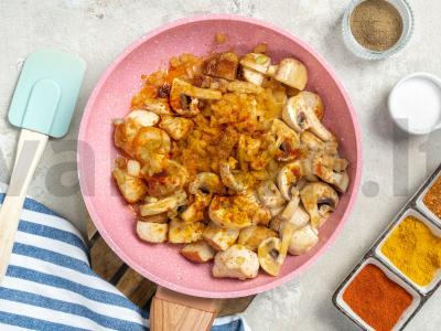 Indėnų filė troškinys su pievagrybiais ir kiaulienos kumpiu Žingsnis 2