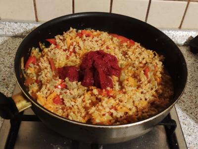 Sojų faršas su pupelėmis, daržovėmis ir pomidorų pasta vakarienei Žingsnis 5