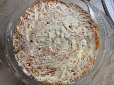 Salotas „Mimoza“ porcijomis Žingsnis 3