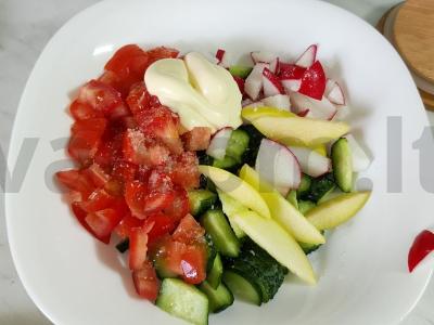 Daržovių salotos su žaliu obuoliu Žingsnis 3