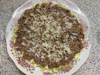 Salotas „Mimoza su sardinėmis“ Žingsnis 3