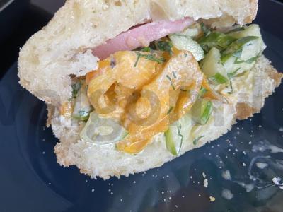 Pita su kumpiu, daržovėmis ir varškės sūriu Žingsnis 6