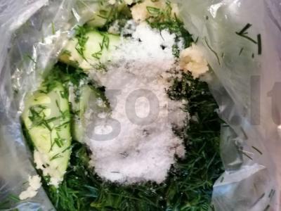 Sūdyti agurkai su česnaku ir krapais Žingsnis 2