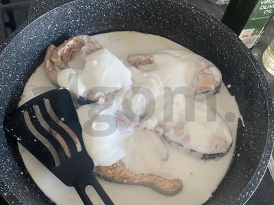 Makaronai su upėtakių steiku Žingsnis 3