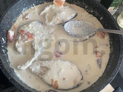 Makaronai su upėtakių steiku Žingsnis 4