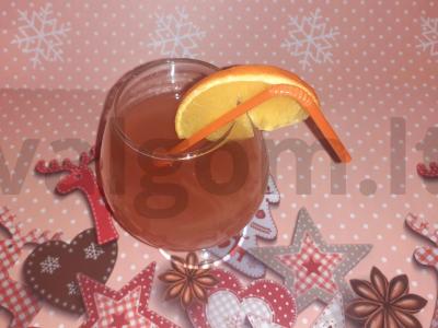 Kokteilis su rožiniu vynu ir apelsinų sultimis pagrindine nuotrauka