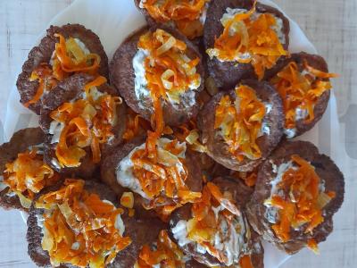 Kepintos kepenų blynai su svogūnais ir morkomis pagrindine nuotrauka