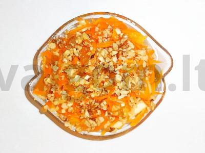 Vegetariškas moliūgų salotas su obuoliu ir apelsinu Žingsnis 3