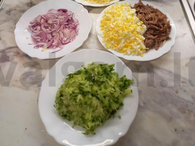 Sluoksniuotas salotas „Poeto svajonė“ Žingsnis 1