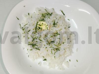 Birus ryžiai su sviestu ir krapais pagrindine nuotrauka