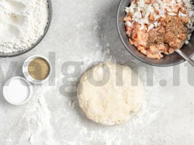 Hinkaliai su lašiša Žingsnis 1