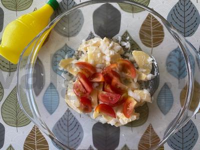 Kepti bulvių skiltelės su daržovėmis Žingsnis 5