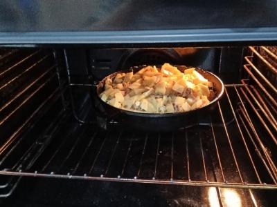 Kepta bulvė su grybais ir kiauliena Žingsnis 10