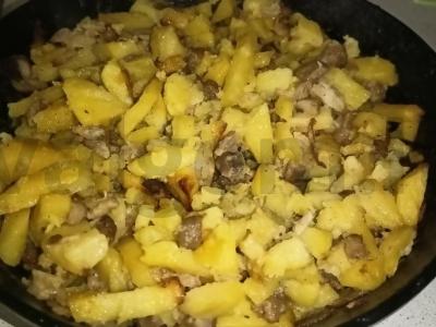 Kepta bulvė su grybais ir kiauliena Žingsnis 11