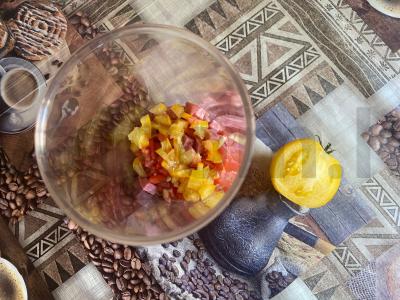 Skrebučiai su mėsos ir daržovių įdaru „Color“ Žingsnis 5