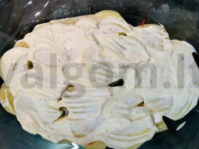 Keptas bulvės su daržovėmis „Grietinėlė“ Žingsnis 2