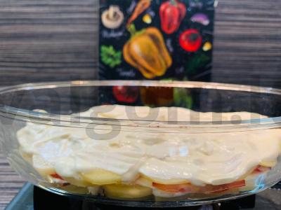 Keptas bulvės su daržovėmis „Grietinėlė“ Žingsnis 5