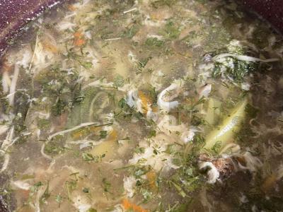 Vištienos ir daržovių sriuba su makaronais pagrindine nuotrauka