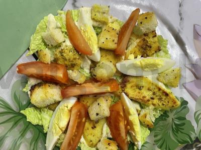 Cezario salotas su vištiena Žingsnis 7