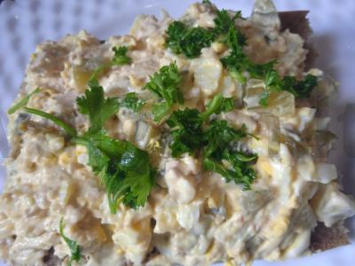 Čiabatta su menkių paštetu ir džiovintu svogūnu Žingsnis 3