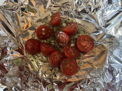 Kepti pomidorai alyvuogių aliejuje su česnaku ir prieskoniais Žingsnis 5