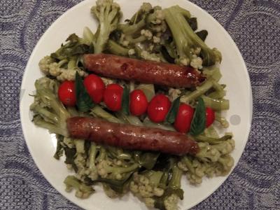 Kepamos kiaulienos dešrelės su žiediniais kopūstais Žingsnis 7