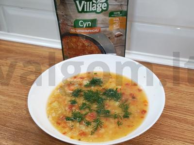 Sriuba su raudonąja lęšių ir ryžių itališkai pagrindine nuotrauka