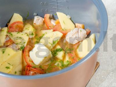 Troškinta bulvė su kiauliena lėtoje viryklėje Žingsnis 4