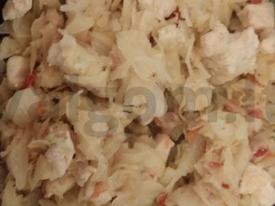 Troškinta kopūstai su morkomis ir vištiena pagrindine nuotrauka