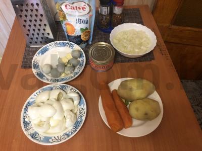 Mėgstama „Mimoza“ su sardinomis Žingsnis 1