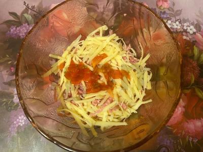 Karštas sumuštinis su dešros-sūrio įdaru „Am“ Žingsnis 4