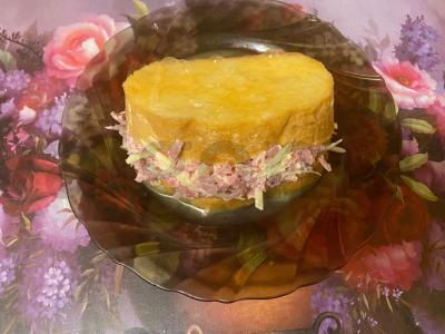 Karštas sumuštinis su dešros-sūrio įdaru „Am“ Žingsnis 7