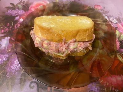 Karštas sumuštinis su dešros-sūrio įdaru „Am“ Žingsnis 8