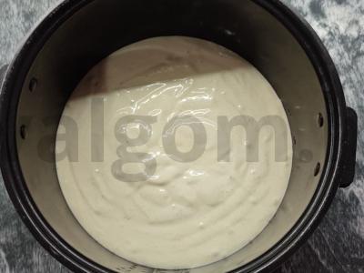 Vyšnių-kokosų tortas su sūrio pyragu viduje Žingsnis 1