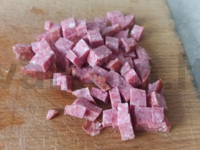 Omletas su bulvėmis ir dešra Žingsnis 3