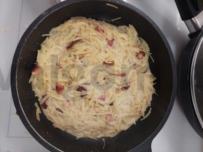 Makaronai su bekonu ir sūriu Žingsnis 4