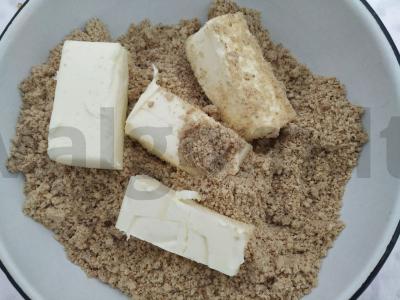 Varškės sūrio pyragas su persikais Žingsnis 1