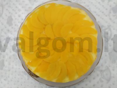 Varškės sūrio pyragas su persikais pagrindine nuotrauka