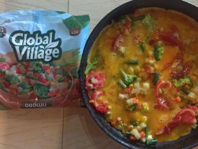 Kiaušiniai su daržovėmis ir žaliu svogūnu Žingsnis 2